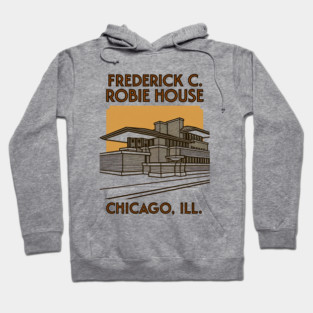 Frederick C. Robie House Chicago, Ill Architecture T-Shirt – Frank Lloyd Wright Inspired Design Hoodie