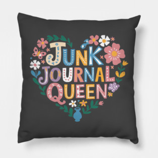Junk Journal Queen - Heart Collage for Journaling Pillow