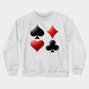 CLUBS HEARTS SPADES DIAMONDS PLAYING CARD SUITS POKER Crewneck Sweatshirt