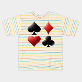 CLUBS HEARTS SPADES DIAMONDS PLAYING CARD SUITS POKER Kids T-Shirt