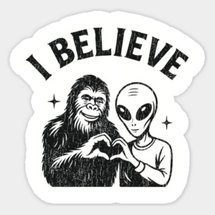 I Believe Alien Bigfoot Friendship UFO Vibes Magnet