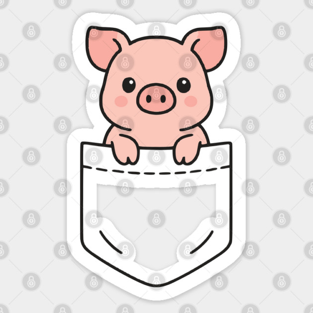Cute Baby Piglet Pocket Pal Funny Pig Farm Animal Sticker by Yesteeyear