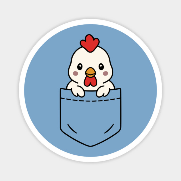 Funny Chicken Pocket Pal Cute Chicken Farm Animal Magnet by Yesteeyear