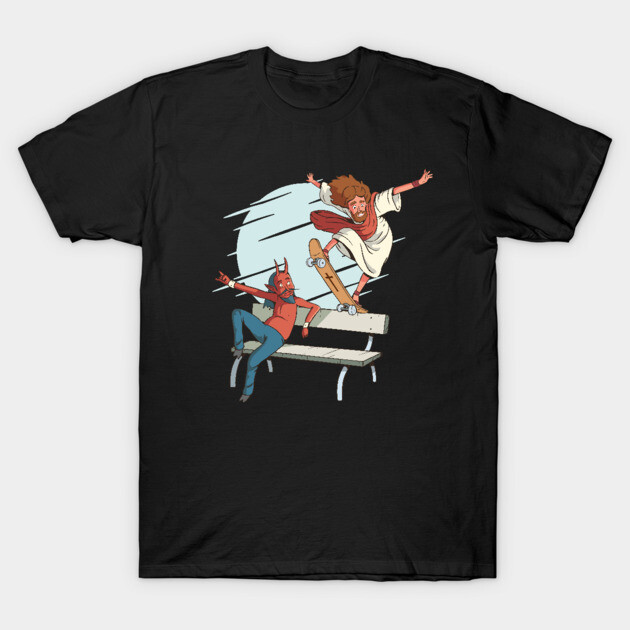 Skateboarding Jesus T-Shirt by Cosmo Gazoo