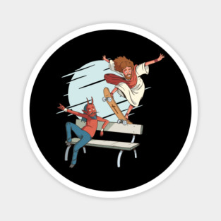 Skateboarding Jesus Magnet