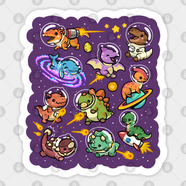 Space Dinosaurs Sticker by GoshWow®