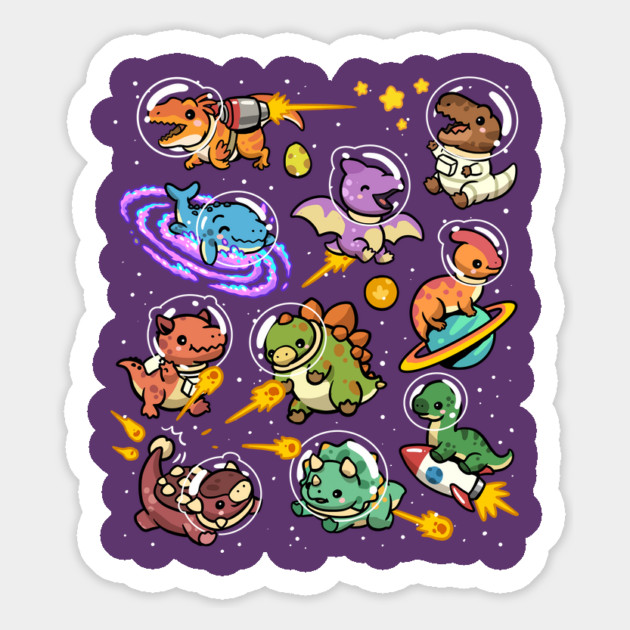Space Dinosaurs Magnet by GoshWow®