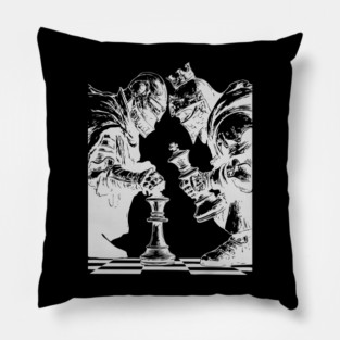 Chess Knight in Real Fight - Concept Art for Chess Lovers Pillow