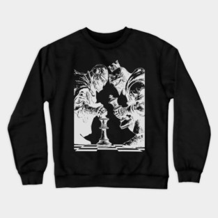 Chess Knight in Real Fight - Concept Art for Chess Lovers Crewneck Sweatshirt