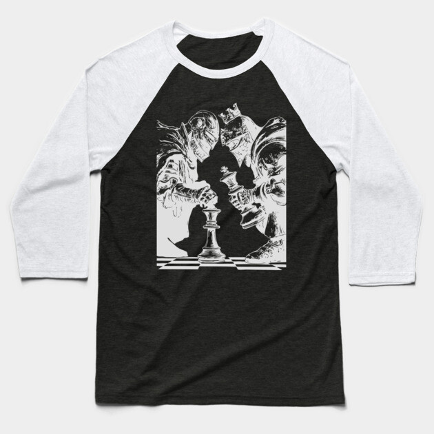 Chess Knight in Real Fight - Concept Art for Chess Lovers Baseball T-Shirt by TuncGK