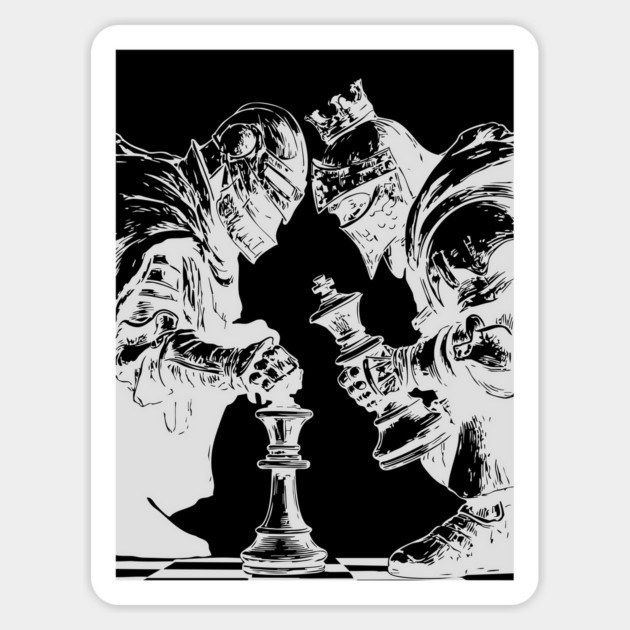 Chess Knight in Real Fight - Concept Art for Chess Lovers Magnet by TuncGK