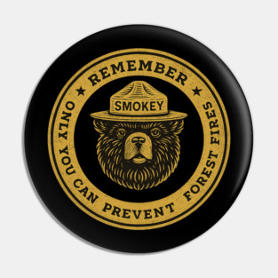Remember Only You Vintage Smokey Bear Seal Retro Pin