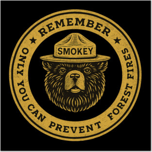 Remember Only You Vintage Smokey Bear Seal Retro Posters and Art