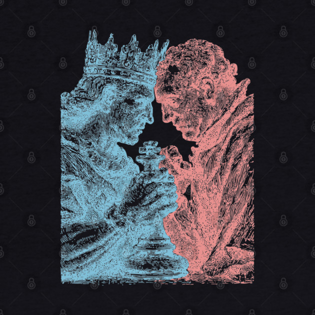 Game of Kings - Vintage Woodblock Chess Design by TuncGK