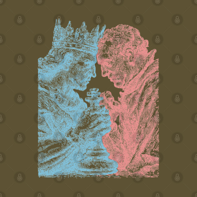 Game of Kings - Vintage Woodblock Chess Design by TuncGK