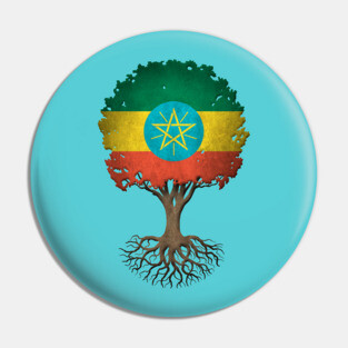 Tree of Life with Ethiopian Flag Pin