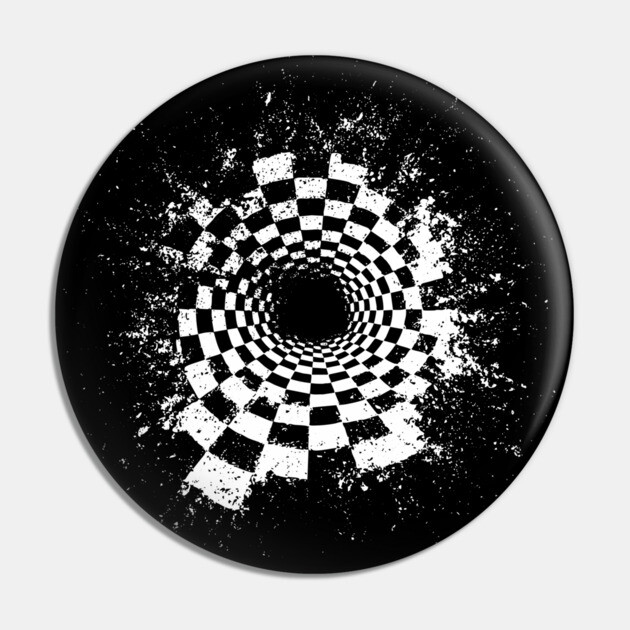 Chess Crack - Concept Art - Experimental Op Art Pin by TuncGK