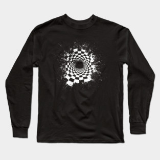 Chess Crack - Concept Art - Experimental Op Art Long Sleeve T-Shirt