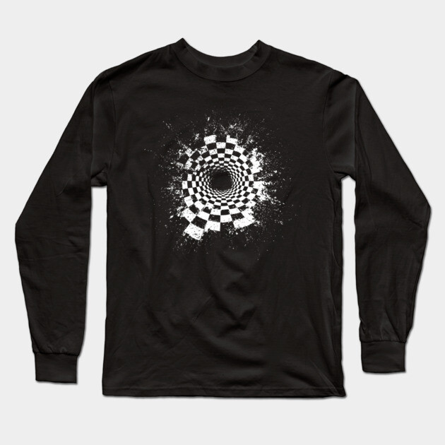 Chess Crack - Concept Art - Experimental Op Art Long Sleeve T-Shirt by TuncGK
