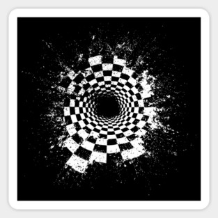 Chess Crack - Concept Art - Experimental Op Art Sticker