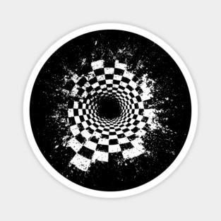 Chess Crack - Concept Art - Experimental Op Art Magnet