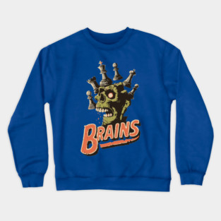 Zombie Chess Player Needs Brains! - Pop Art Halloween Gift Crewneck Sweatshirt