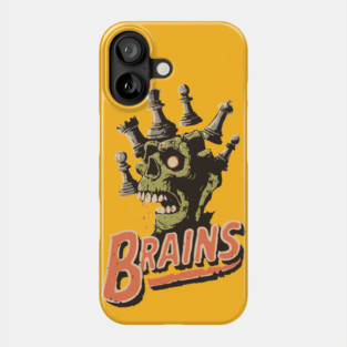 Zombie Chess Player Needs Brains! - Pop Art Halloween Gift Phone Case
