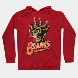 Zombie Chess Player Needs Brains! - Pop Art Halloween Gift Hoodie