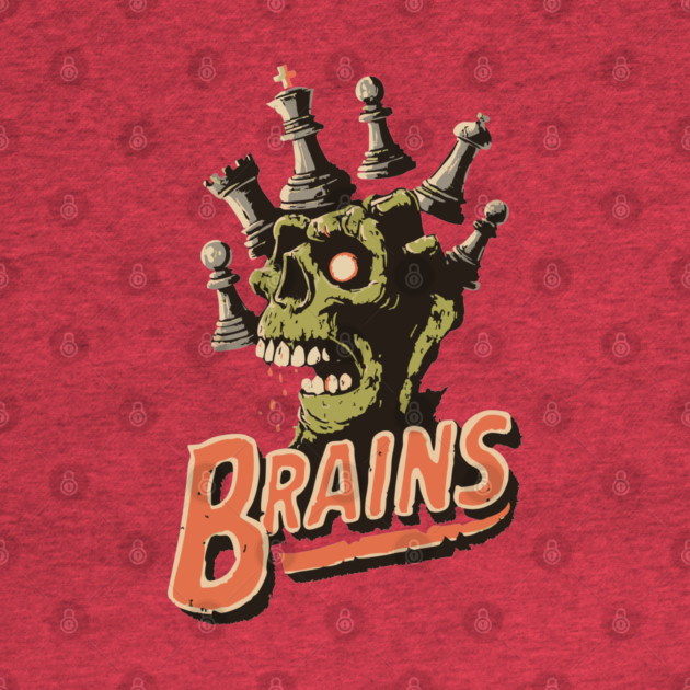 Zombie Chess Player Needs Brains! - Pop Art Halloween Gift by TuncGK