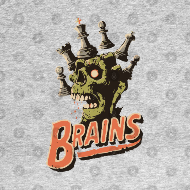 Zombie Chess Player Needs Brains! - Pop Art Halloween Gift by TuncGK