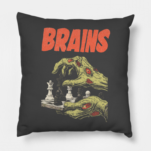Scary & Cool for Chess Halloween - Comic Book Style Zombie Pillow by TuncGK