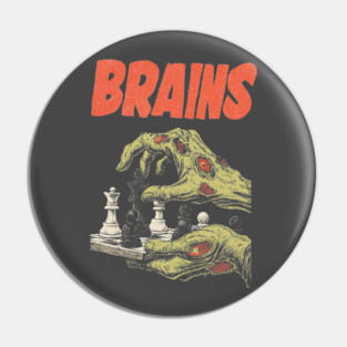 Scary & Cool for Chess Halloween - Comic Book Style Zombie Pin