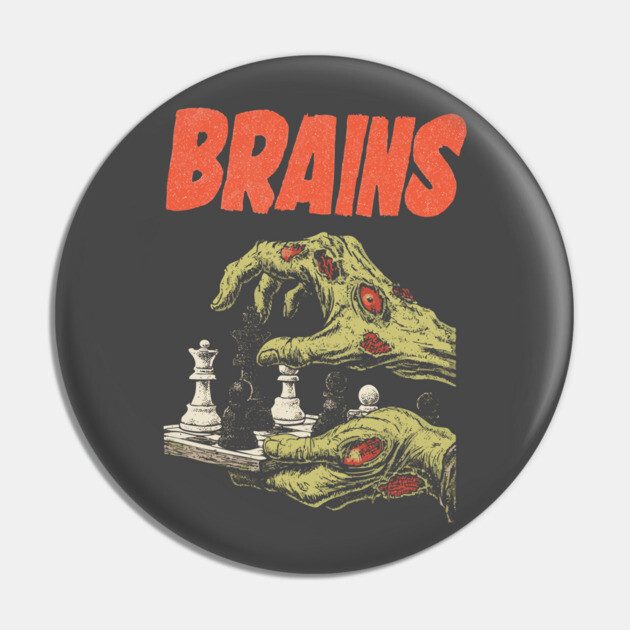 Scary & Cool for Chess Halloween - Comic Book Style Zombie Pin by TuncGK