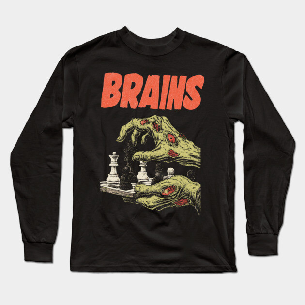 Scary & Cool for Chess Halloween - Comic Book Style Zombie Long Sleeve T-Shirt by TuncGK