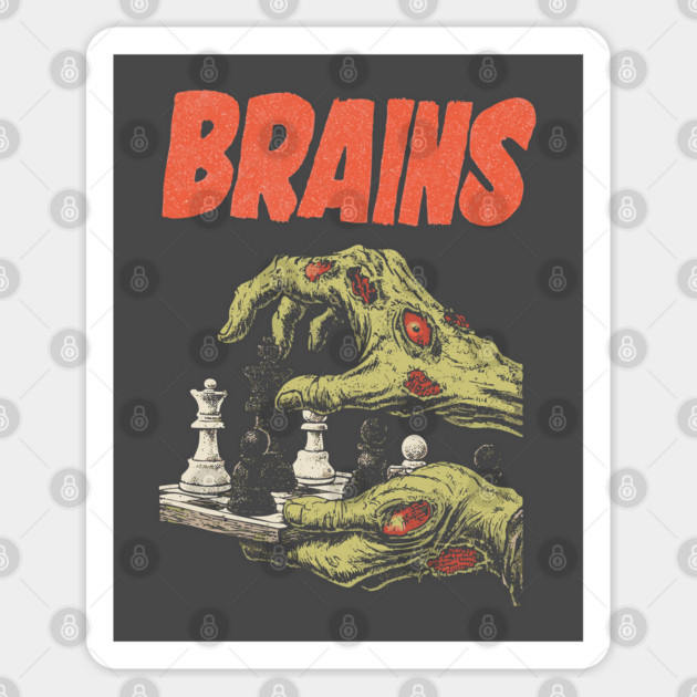 Scary & Cool for Chess Halloween - Comic Book Style Zombie Sticker by TuncGK