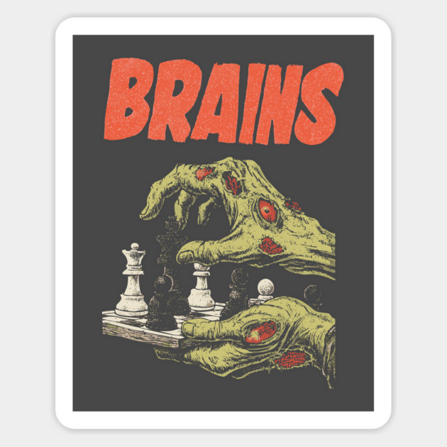 Scary & Cool for Chess Halloween - Comic Book Style Zombie Magnet by TuncGK
