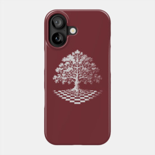 Tree of Life Emerging from Checkerboard Pattern Phone Case
