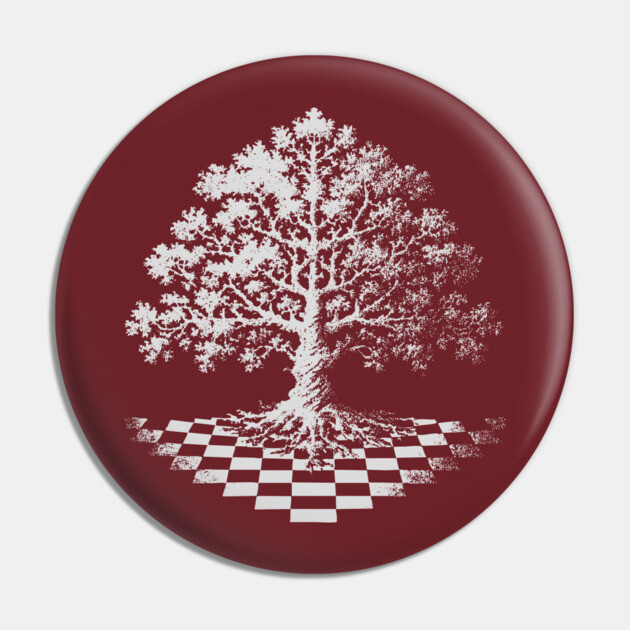 Tree of Life Emerging from Checkerboard Pattern Pin by TuncGK
