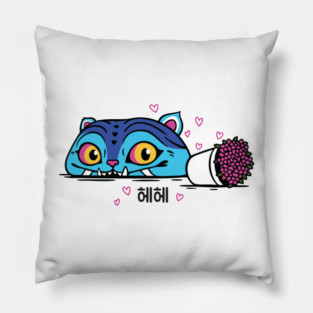 Derpy Tiger With Flower Pot Pillow