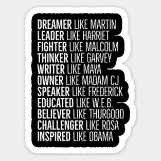 Black Heros,  Black History, African American, Civil Rights Leaders Sticker