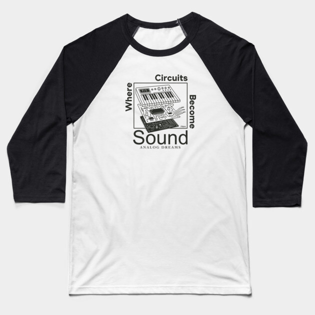 Circuit Symphony. Digital Audio Baseball T-Shirt by filiposwear