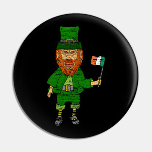 Creepy Staring Leprechaun St Paddys Day Pin
