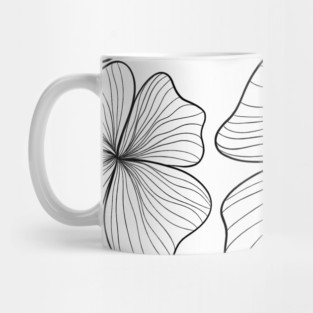 Seamless floral pattern with white hibiscus flowers and green leaves, a beautiful vintage vector illustration for textile design or nature-inspired wallpaper Mug