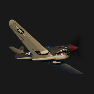P-40 Warhawk with Flying Tiger Emblem T-Shirt