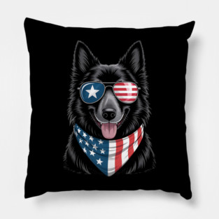 Belgian Sheepdog Dog 4th Of July American Independence Day Pillow