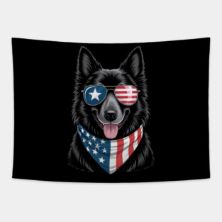 Belgian Sheepdog Dog 4th Of July American Independence Day Tapestry