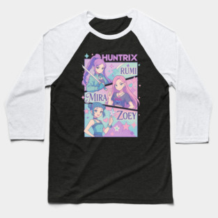 Huntrix Girls Kpop Demon Hunter Rumi Mira Zoey Retro Baseball T-Shirt