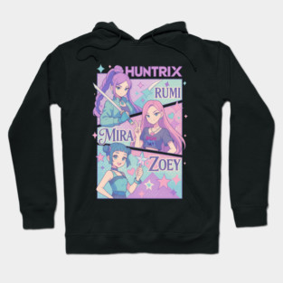 Huntrix Girls Kpop Demon Hunter Rumi Mira Zoey Retro Hoodie