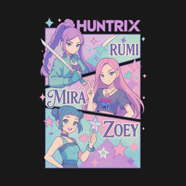 Huntrix Girls Kpop Demon Hunter Rumi Mira Zoey Retro Kids