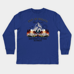 Out of Breath Hiking Society Kids Long Sleeve T-Shirt